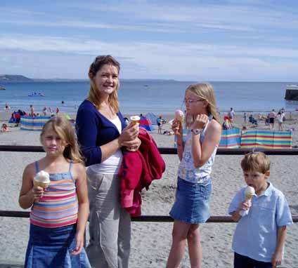 The Bentley family enjoying an ice-cream