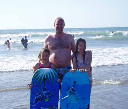 The Bentley's bodyboarding at Widemouth Bay